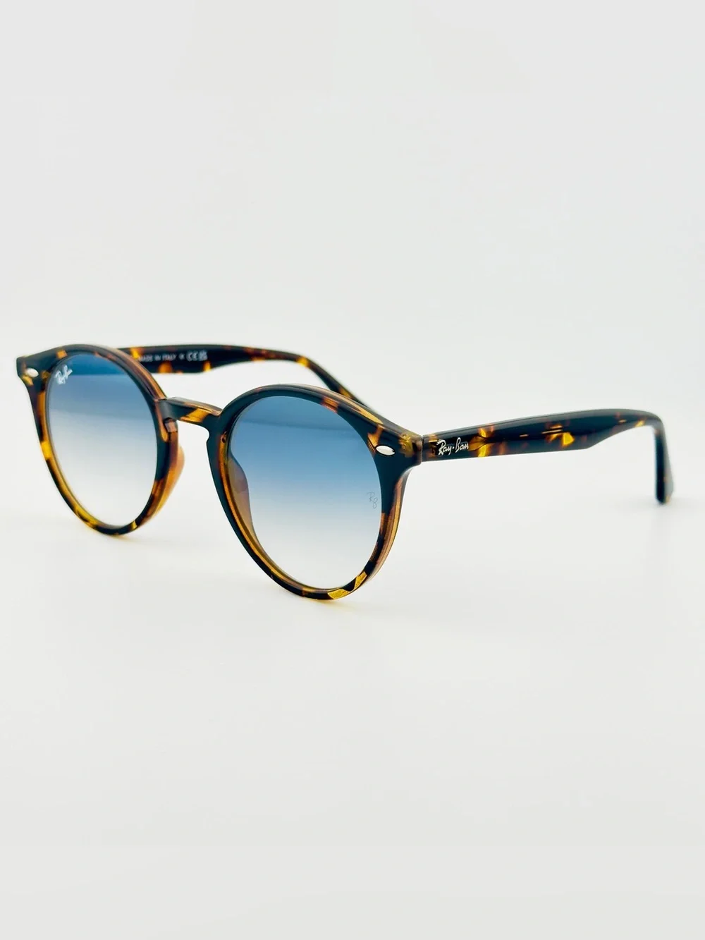 Ray-Ban Sunglasses RB2180 Polished Light Havana Frame with Gradient Blue Lenses